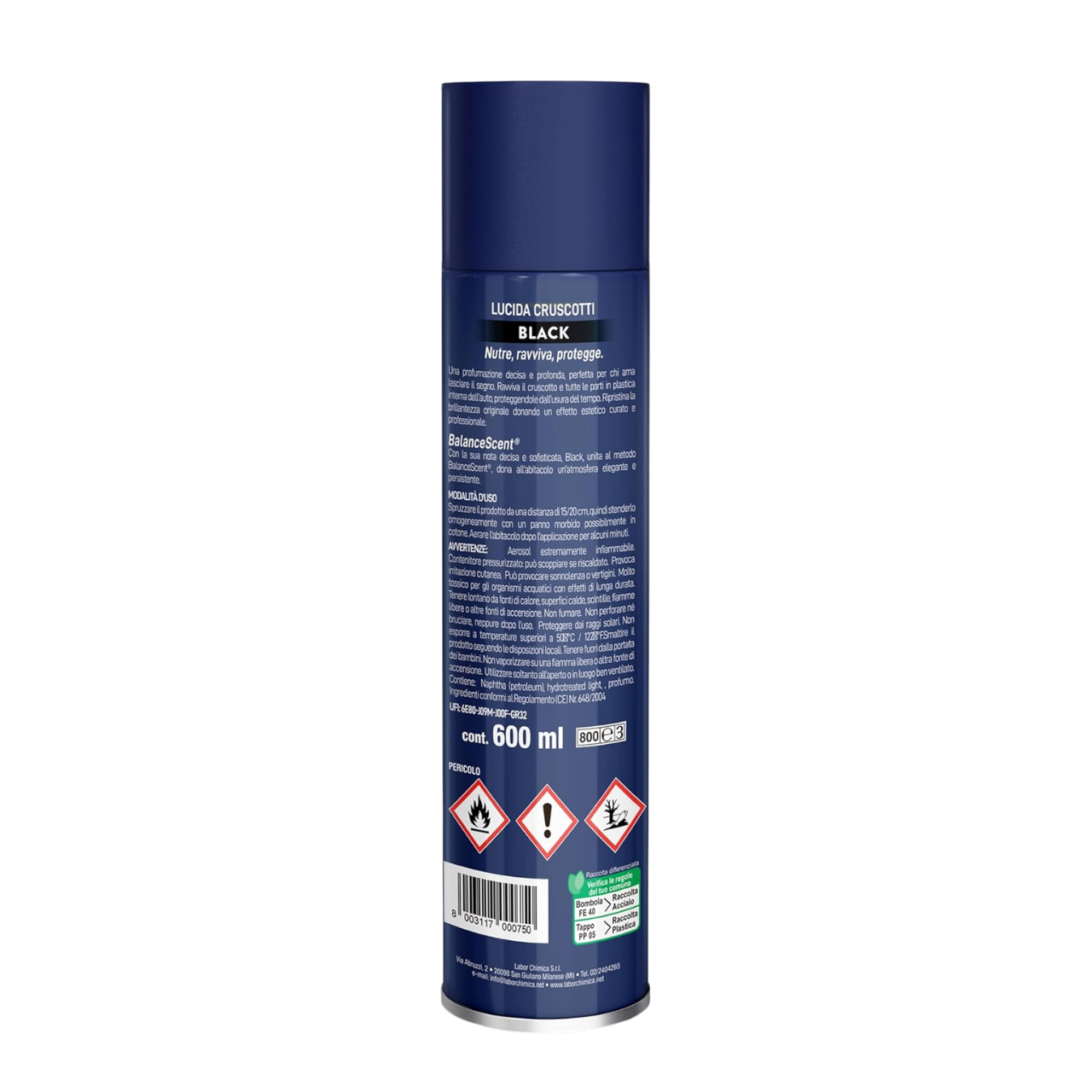 HappyCar Spray Lucida Cruscotto Auto Black 600 ml