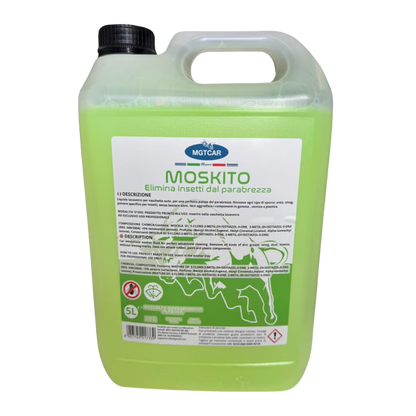 MGTCAR Liquido Lavavetri Moskito – Elimina Insetti dal Parabrezza – 5 Litri