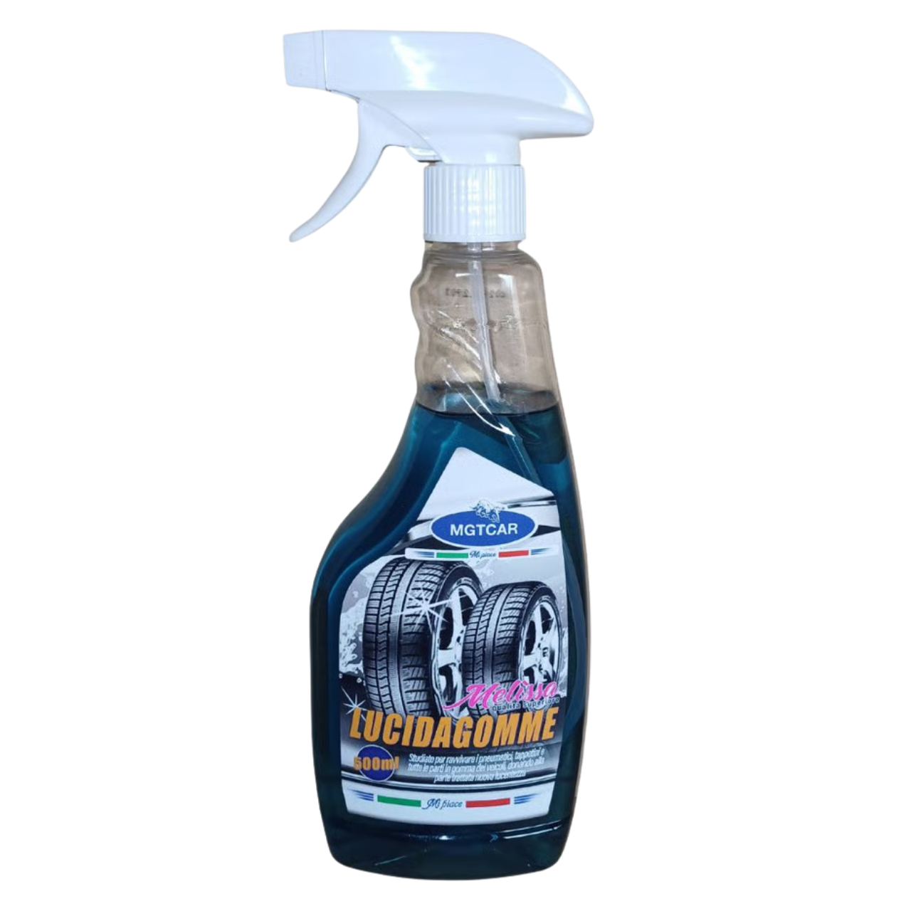 MGTCAR - LINEA MELISSA Lucida Gomme Spray – Rinnova e Protegge Pneumatici – 500 ml