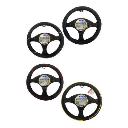 MGTCAR Coprivolante Universale per Auto – Nero con Cuciture Colorate
