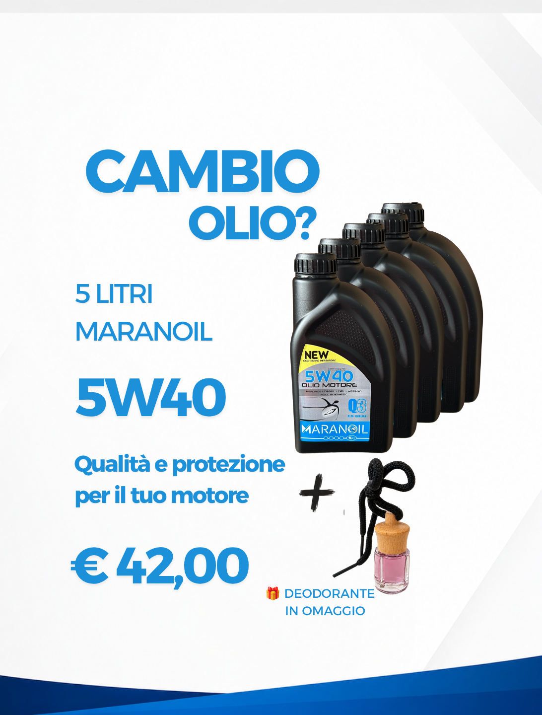Cambio Olio 5L – Maranoil 5W40 + Deodorante in Omaggio
