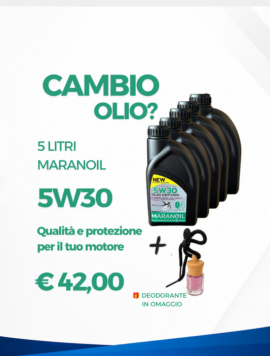 Cambio Olio 5L – Maranoil 5W30 + Deodorante in Omaggio