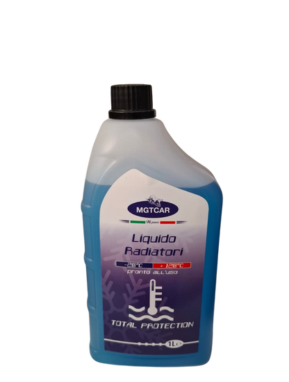 MGTCAR Liquido Radiatore Pronto all'Uso 1 Litro | Rosso, Blu e Giallo | Protezione -20°C +120°C