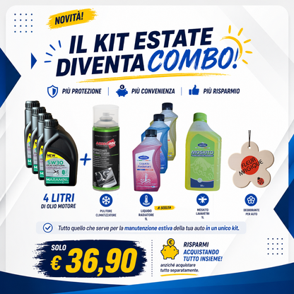 ☀️ KIT COMBO ESTATE – 4L Olio Motore + Kit Manutenzione Estiva