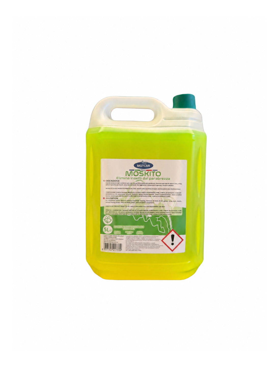 Liquido Lavavetri Moskito – Elimina Insetti dal Parabrezza – 5 Litri | MGTCAR