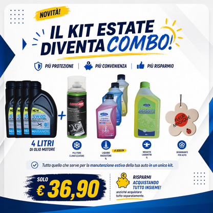 ☀️ KIT COMBO ESTATE – 4L Olio Motore + Kit Manutenzione Estiva